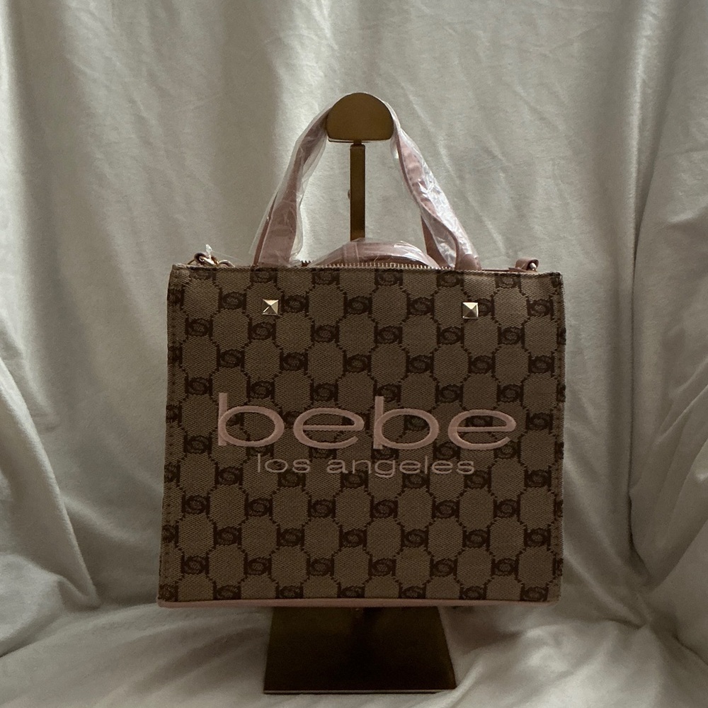 Bebe Los Angeles Talulla Small Blush & Brown Satchel Absolutely stunning 🤩